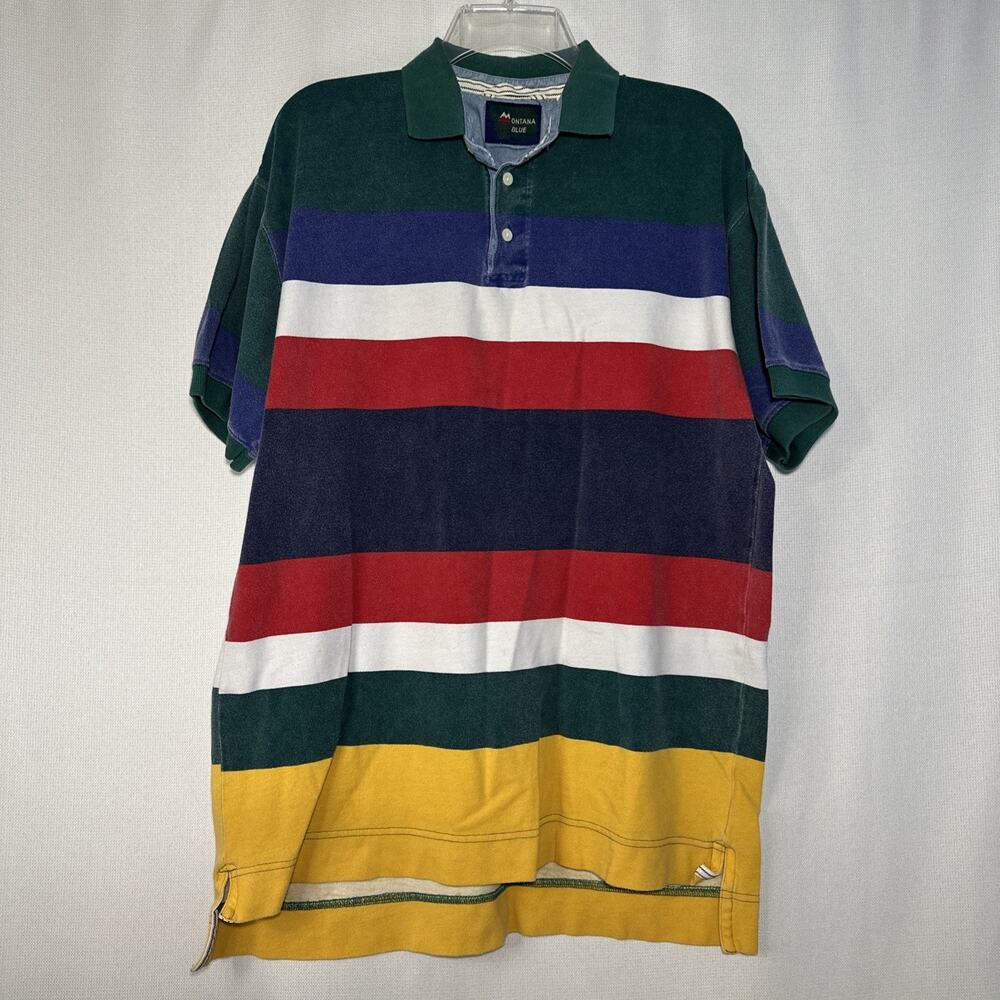 Montana Blue Men’s Medium Polo Vintage Colorblock 90’s